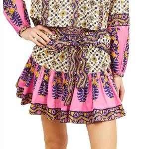 NEW LOVE THE LABEL ruby mini skirt in zina print